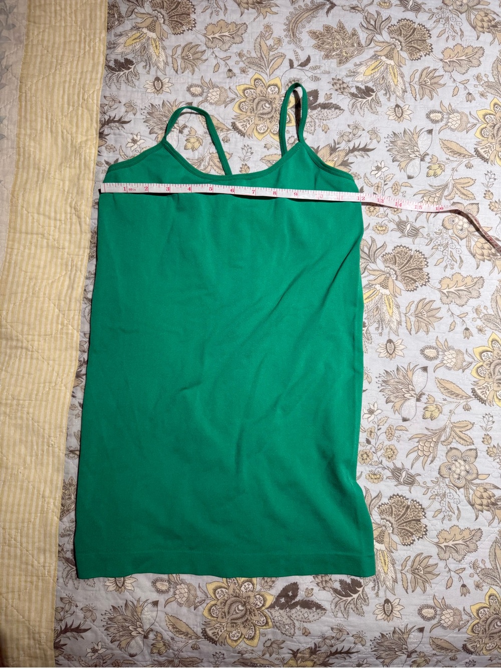 Slim-Fit Green Spaghetti Strap Camisole
